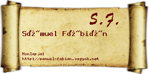 Sámuel Fábián névjegykártya